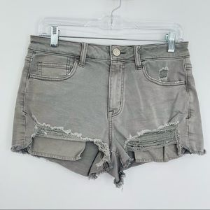 American Eagle distressed hi rise shortie shorts